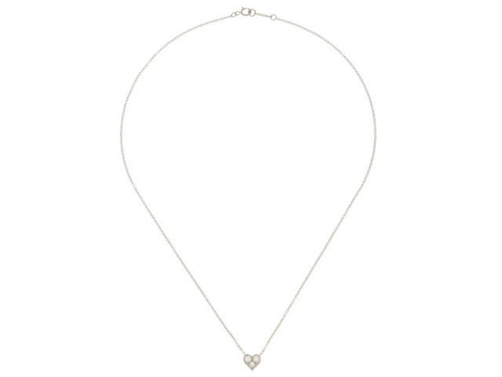 Tiffany Co Sentimental Heart Necklace Platinum Silver